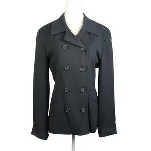 Vintage 90s The Limited Black Wool Double-Breasted Blazer Jacket 6